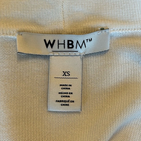 WHBM Rib-Trim Long Open Front Cardigan Sweater Women’s SZ XS in Off White - Picture 8 of 9